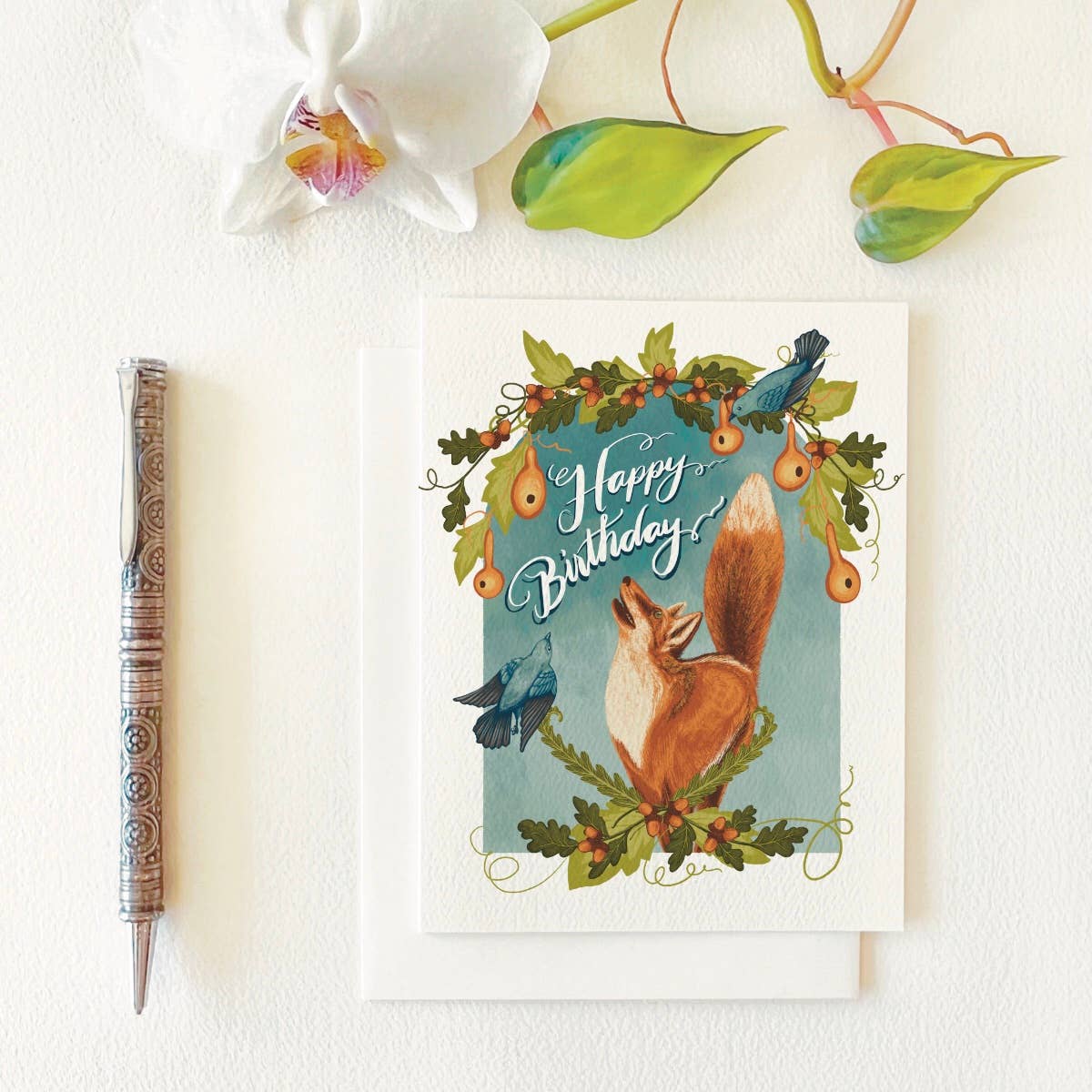 Folk Meadow - Wholesale Birthday Card - Fox in the Garden Birthday Card1