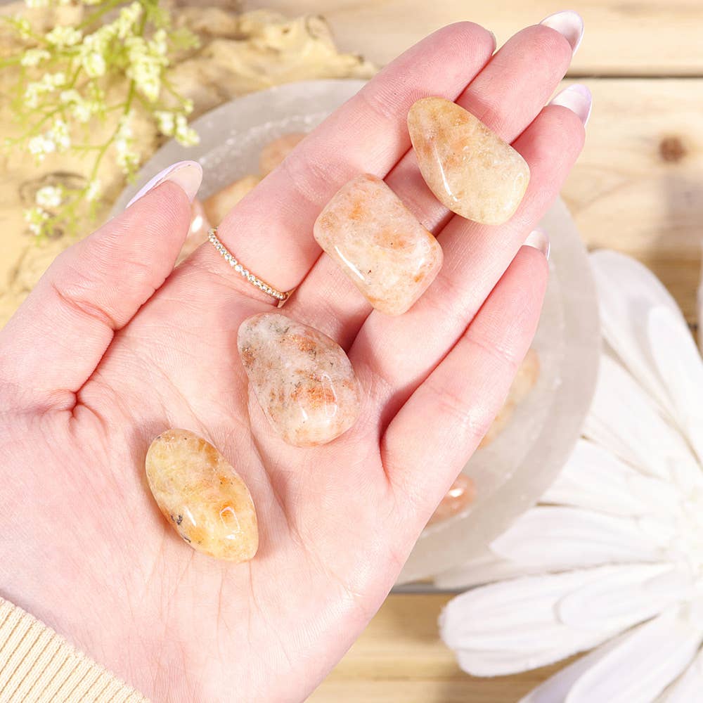 Natures Artifacts Inc - Wholesale Spiritual Stone/Crystal - 1 lb Sunstone Tumbled Stones3