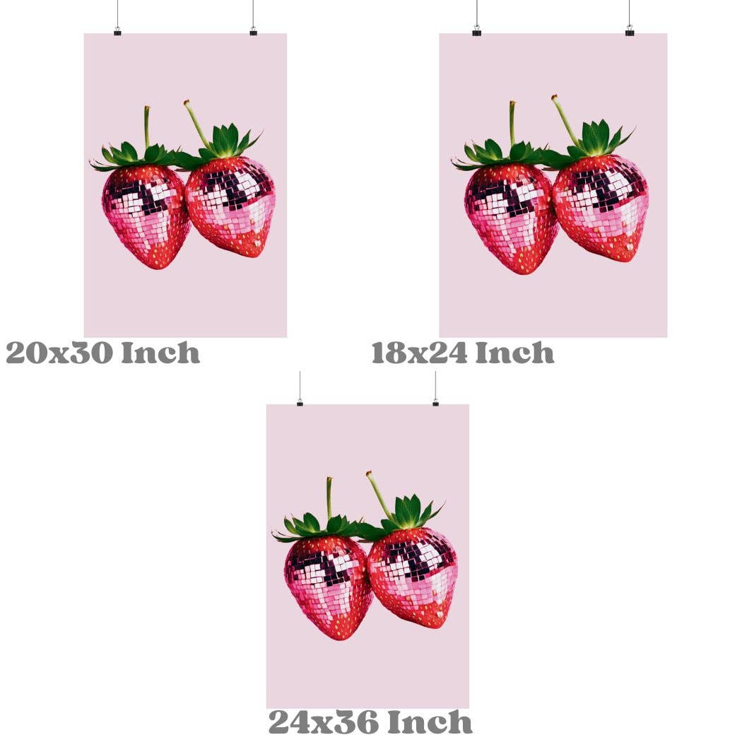 CLM Creative Studio - Wholesale Art Print - Disco Ball Dipped Strawberries Wall Art Prints 2