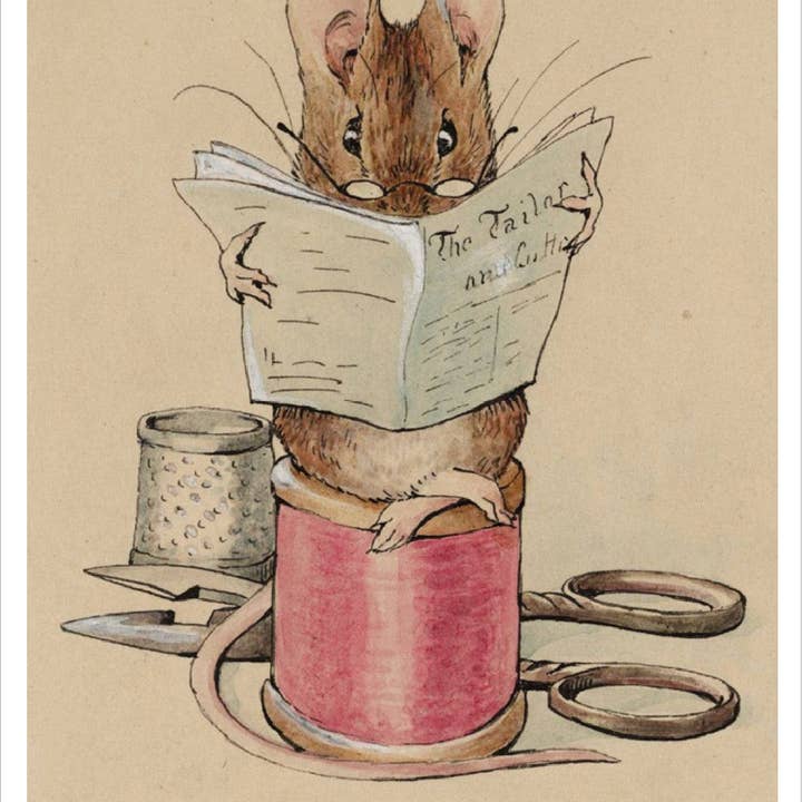 Frontispiece The Tailor Mouse 1902 Holiday Cards for wholesale by The Retrospect Group Collection