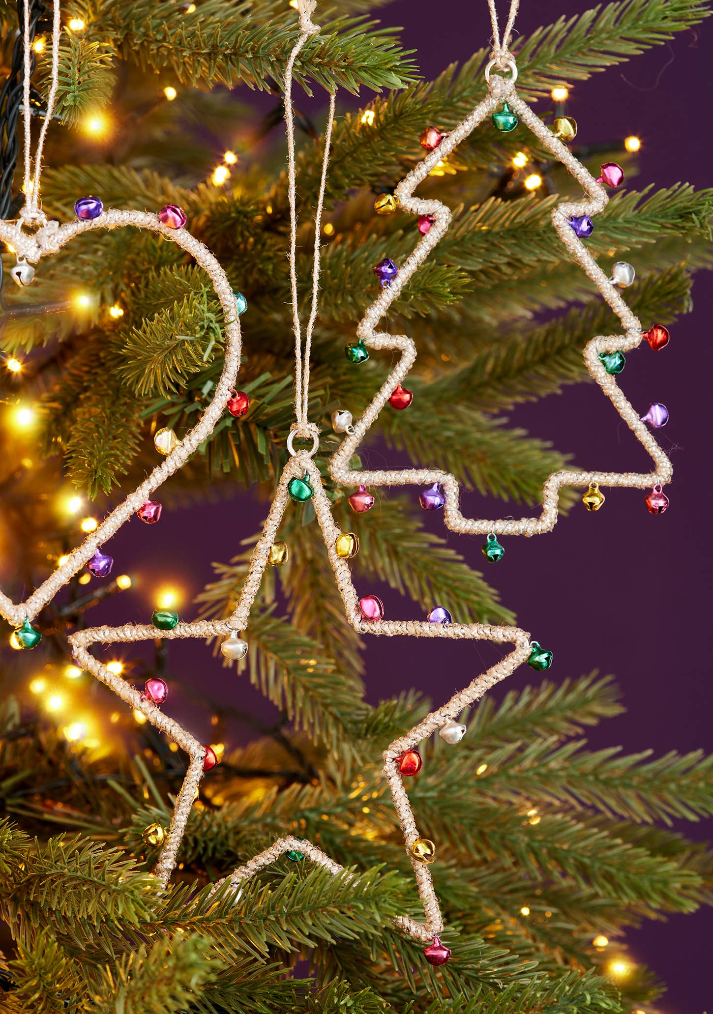 Namaste – wholesale Ornament – Singing Bell Heart jute decoration1