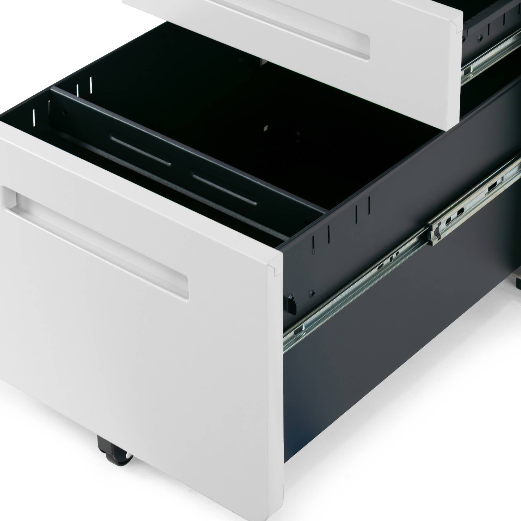 Glamour Home - Wholesale Cabinet - Aviya White 3-Drawer File Cabinet with lock and Wheels5