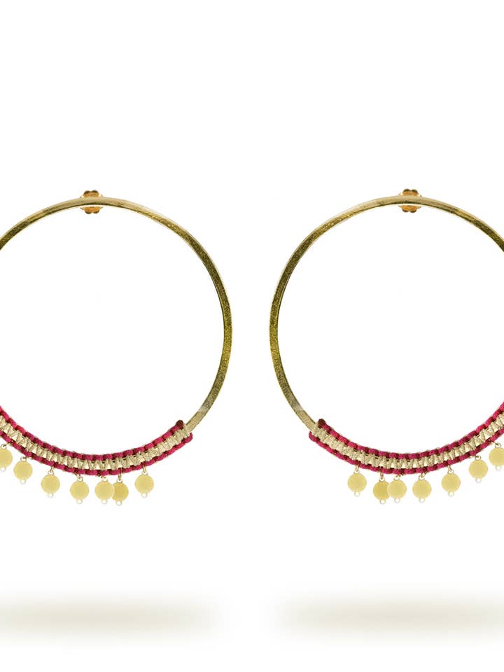 Fuchsia Hula Twist Earrings for wholesale by Lola SRL