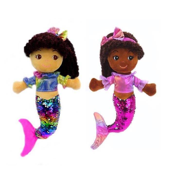 GirlzNDollz - Vente Poupée – enfant - Poupée sirène à paillettes, lot de 2