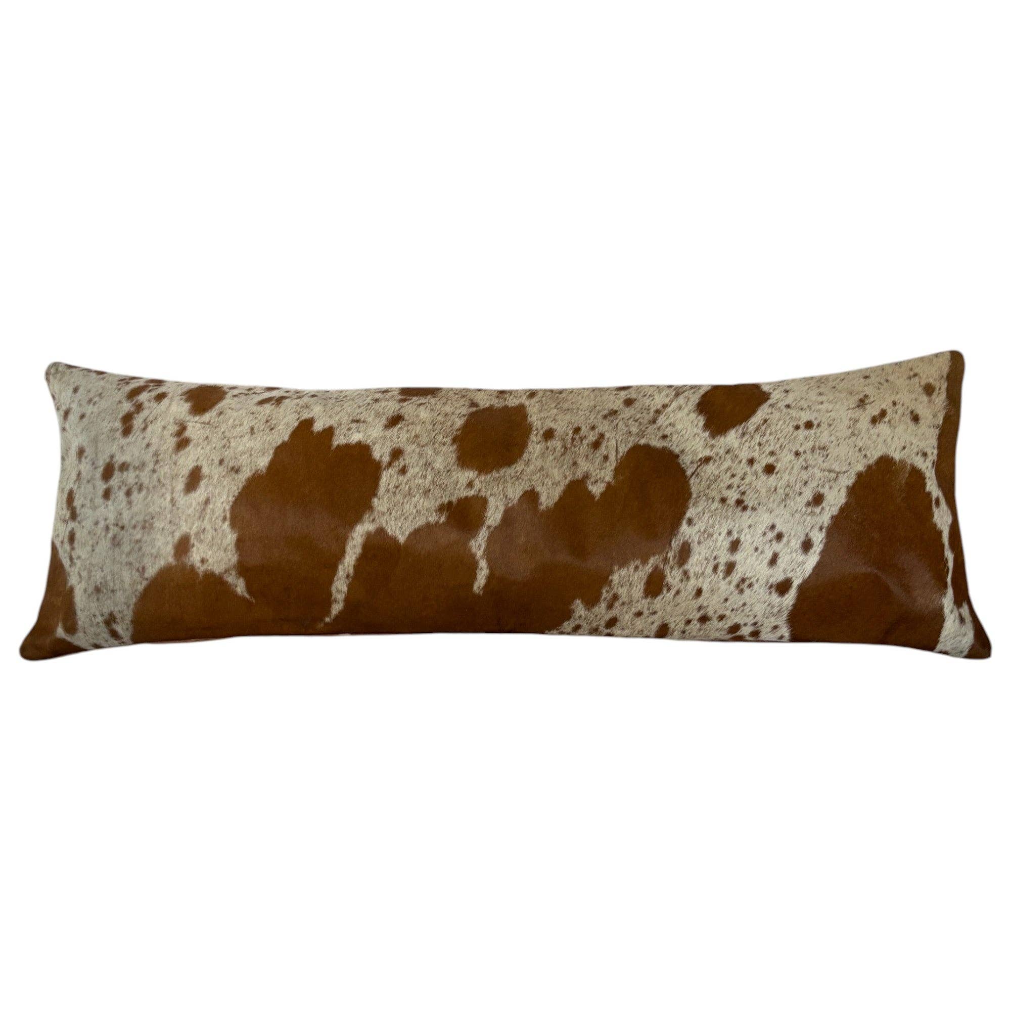 Ranch Junkie - Wholesale Throw Pillow Cover - 12x36 Genuine Cowhide Pillow Covers Lumbar Caramel Brown Double Sided Highlands Cowhide Pillow0