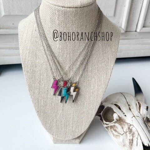 Boho Ranch Shop - Wholesale Pendant/Charm Necklace - Western Lightning Bolt Thunderbolt Necklace3