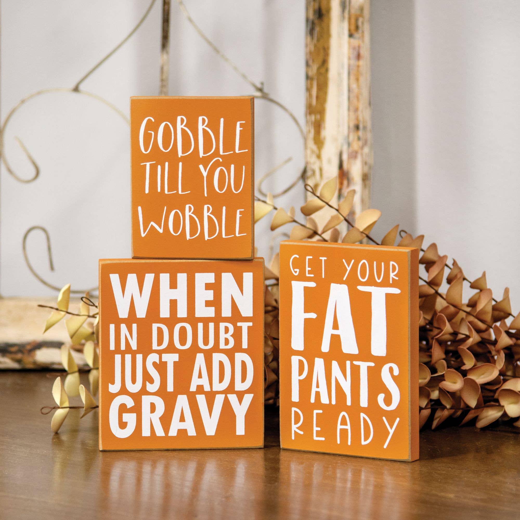 Col House Designs - Wholesale Sign - Gobble Til You Wobble Block Sign2