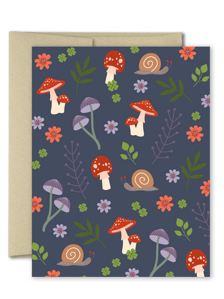 Note Card Set - Set of 8 - Mushroom Garden for wholesale by The Imagination Spot