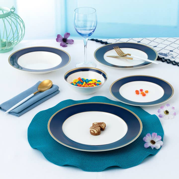 Gifts Plus - Wholesale Tableware set - "Gail Dark Blue"-20B3