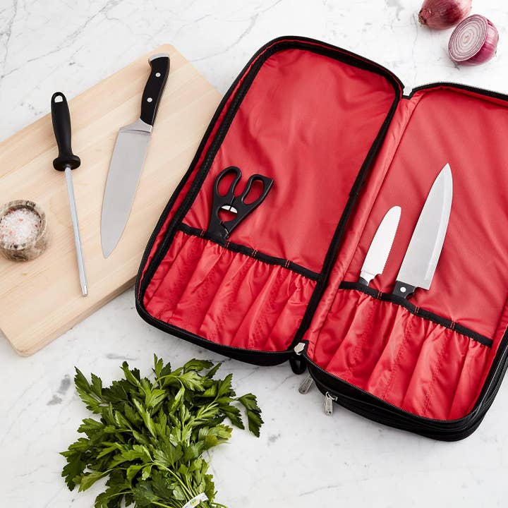 Barfly Mixology Gear & Mercer Culinary - Wholesale Knife Storage - Mercer Culinary Double-Zip 17-Pocket Knife Case, Black