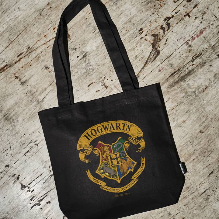 Black Hogwarts Crest Tote Bag for wholesale on Faire0