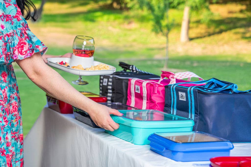 Fancy Panz - Wholesale Disposable Plate - Reusable Party Plates w/ Cup Holder - Set of 4 - Charcoal5