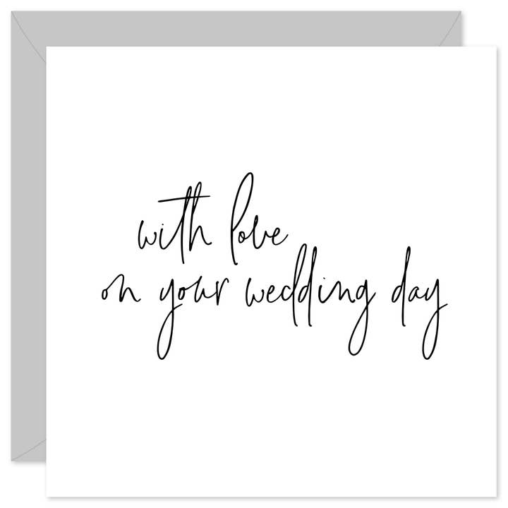 With love on your wedding day card for wholesale by Purple Tree Designs