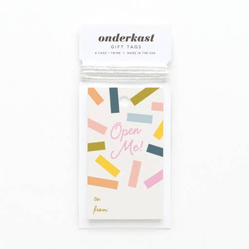 Open Me Confetti Gift Tag for wholesale by Easyhand Goods – formerly Onderkast