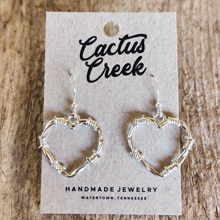 Cocklebur & Co. - Wholesale Dangle Earrings - Barbed Wire Heart Earrings8