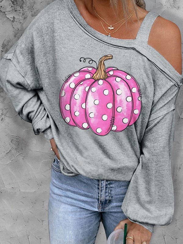 SALINA TRADING INC - Wholesale Graphic Sweatshirt - Women's - Halloween Women Cool Shoulder Sweatshirt with 3D Effect8