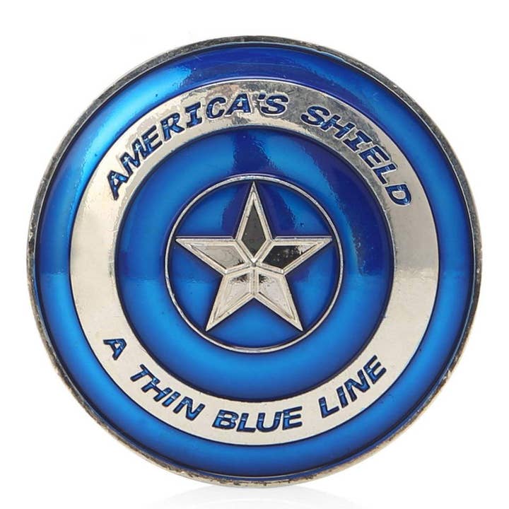 America's Shield Thin Blue Line Commemorative Coin for wholesale by Blinkee.com, LLC