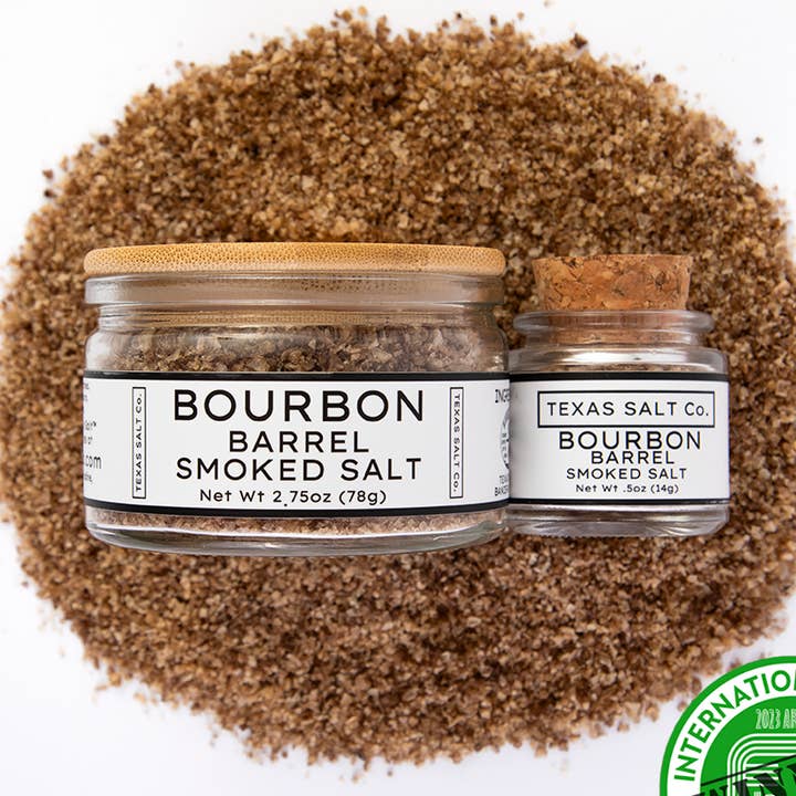 Bourbon fat rökt salt för wholesale av Texas Salt Co