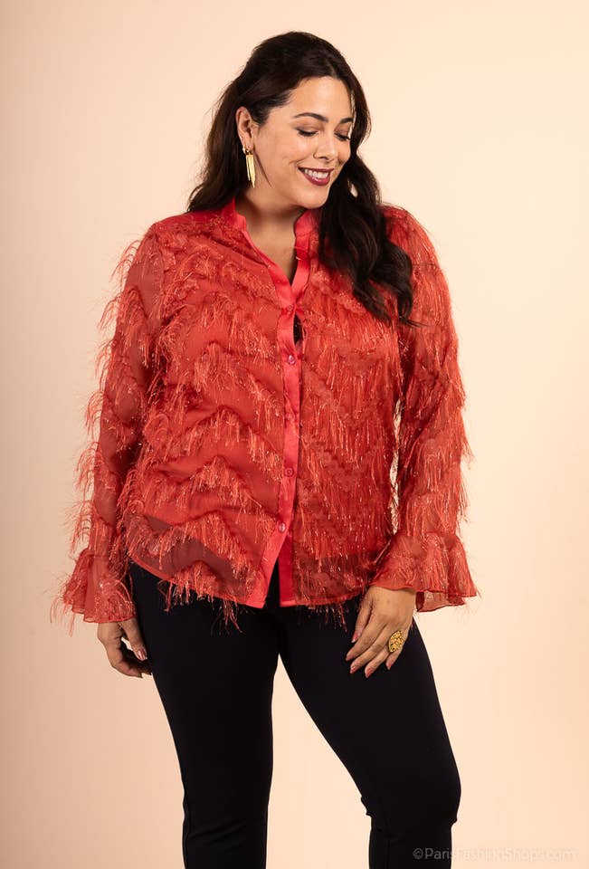 You Udress - Wholesale Button Down Shirt - Women's - Pagode Long Sleeve Blouse: Elegance and Refinement7