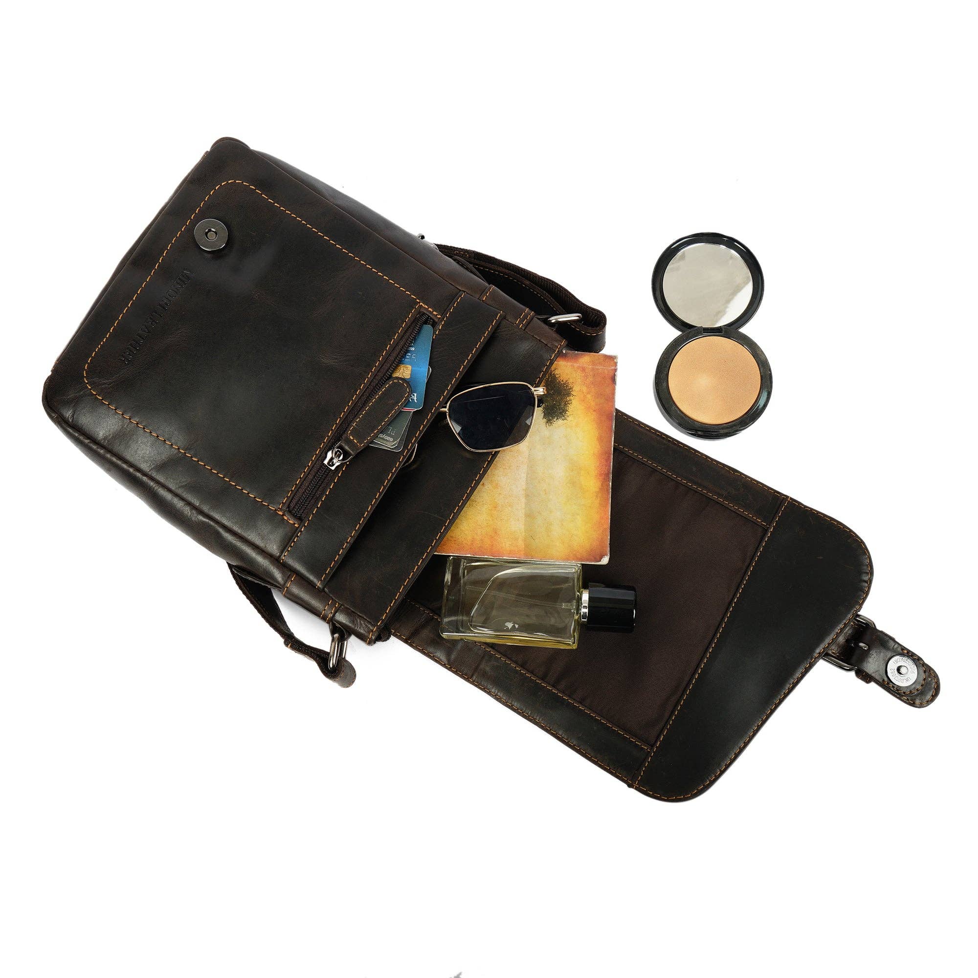 Minori Leather - Wholesale Messenger Bag - Unisex - Dallas Leather Crossbody Bag – Unisex – Brown2