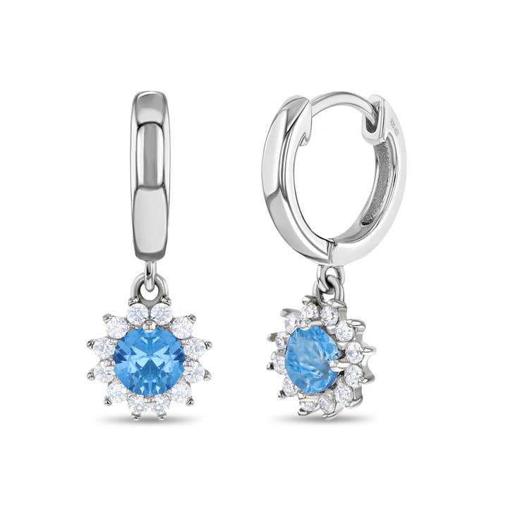 Blauer Zirkonia-Blumenreif für Mädchen und Jugendliche — Sterlingsilber für den Großhandel von In Season Jewelry