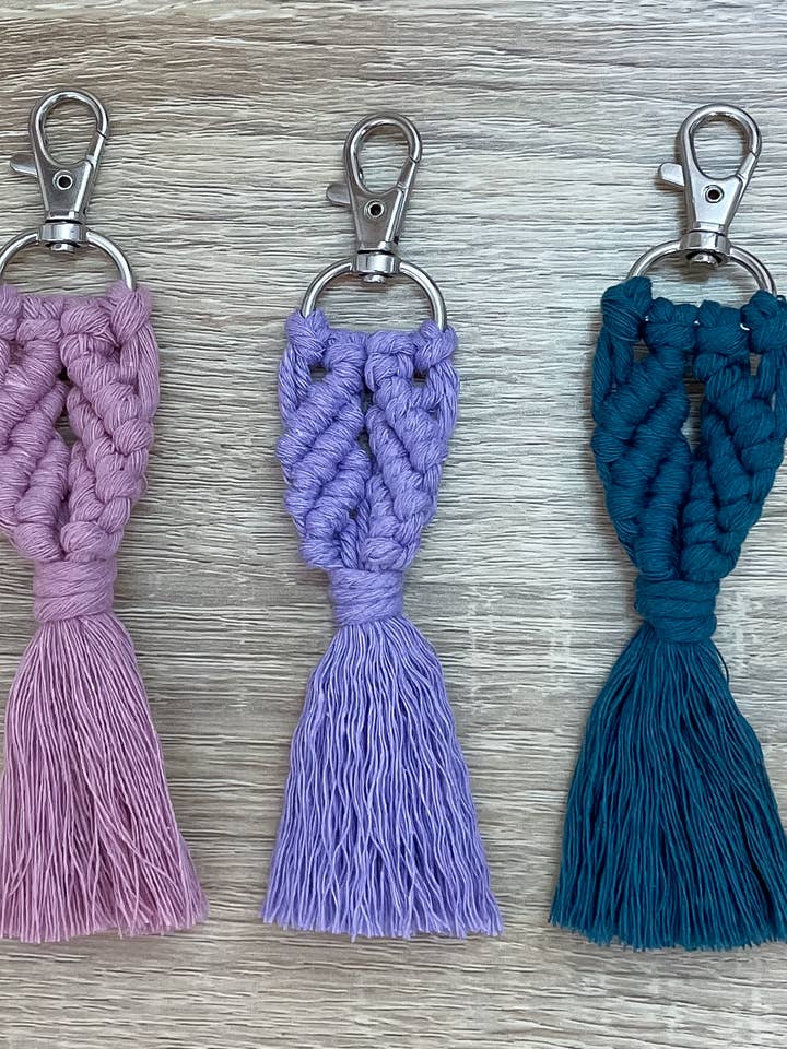 Macrame Keychain for wholesale by Knotty Mama Studios