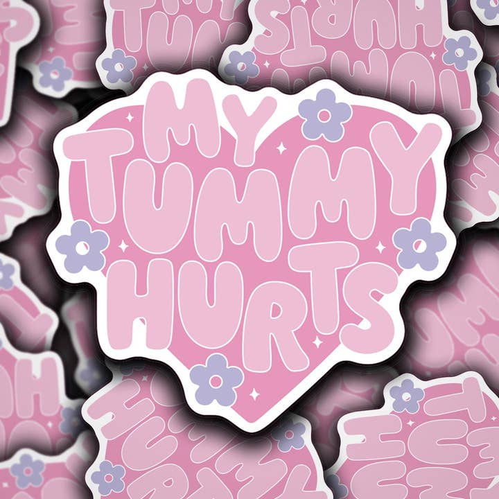Autocollant en vinyle My Tummy Hurts Heart pour la vente par Sonny Rising
