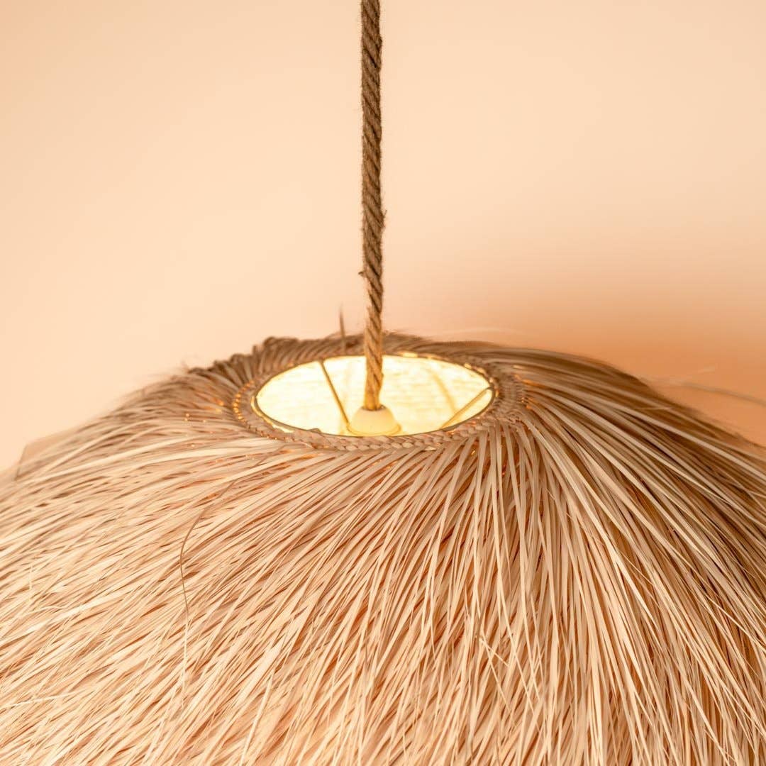KAYZA – wholesale Chandelier/hanging light – Natural Palm fiber pendant lamp 80 cm - Coco1