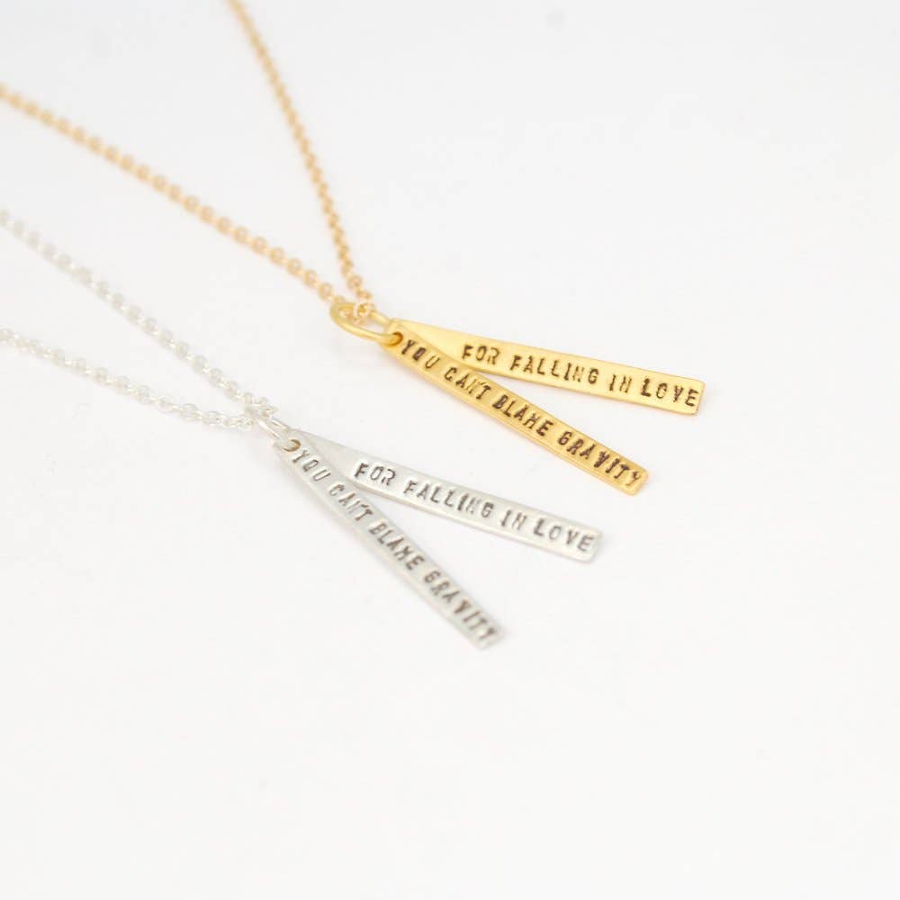 Chocolate and Steel - Wholesale Pendant/Charm Necklace - You Can't Blame Gravity for Falling in Love - Albert Einstein quote necklace2