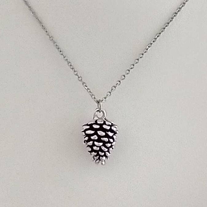 Piccadilly Pendants - Wholesale Pendant/Charm Necklace - Pine cone Necklace, Silver or Bronze Pine Cone Necklace1