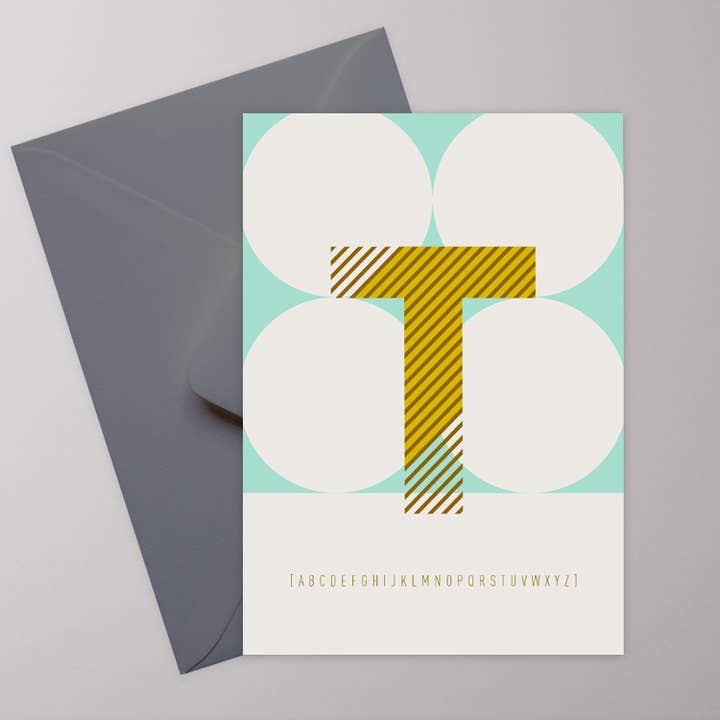 T Inicial - cartão postal por atacado de LAZY DAY paper