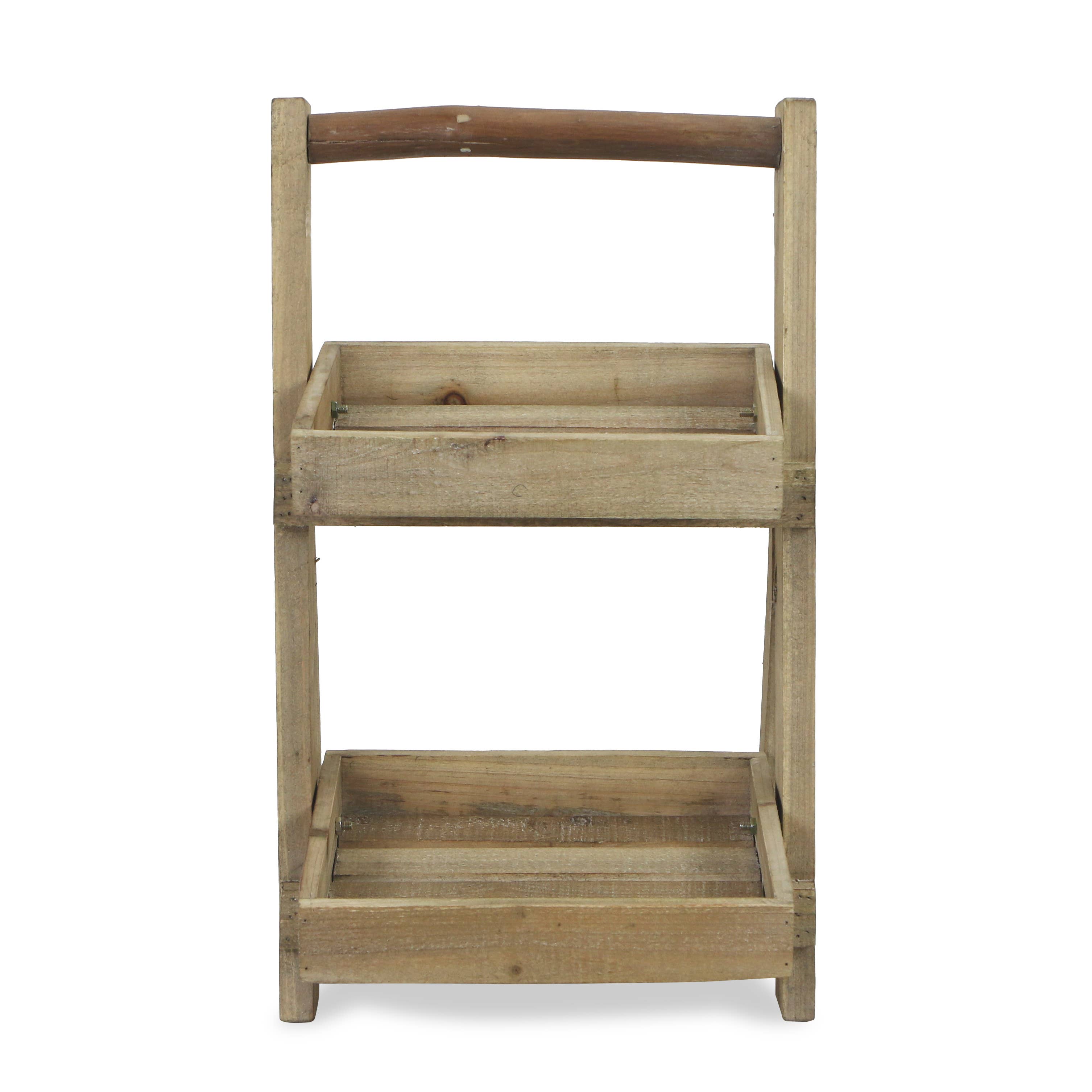 Cheungs Home Decor - Wholesale Free Standing Shelf - Alari 2 Tier Wood Folding Shelf | Display | Freestanding |9