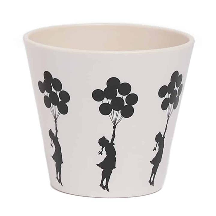 Banksy Espresso Cup in RPET 90 ml - Flying Balloons Girl and other Purchase Wholesale bicchierini caffè. Free Returns & Net 60 Terms on Faire trending on Faire.
