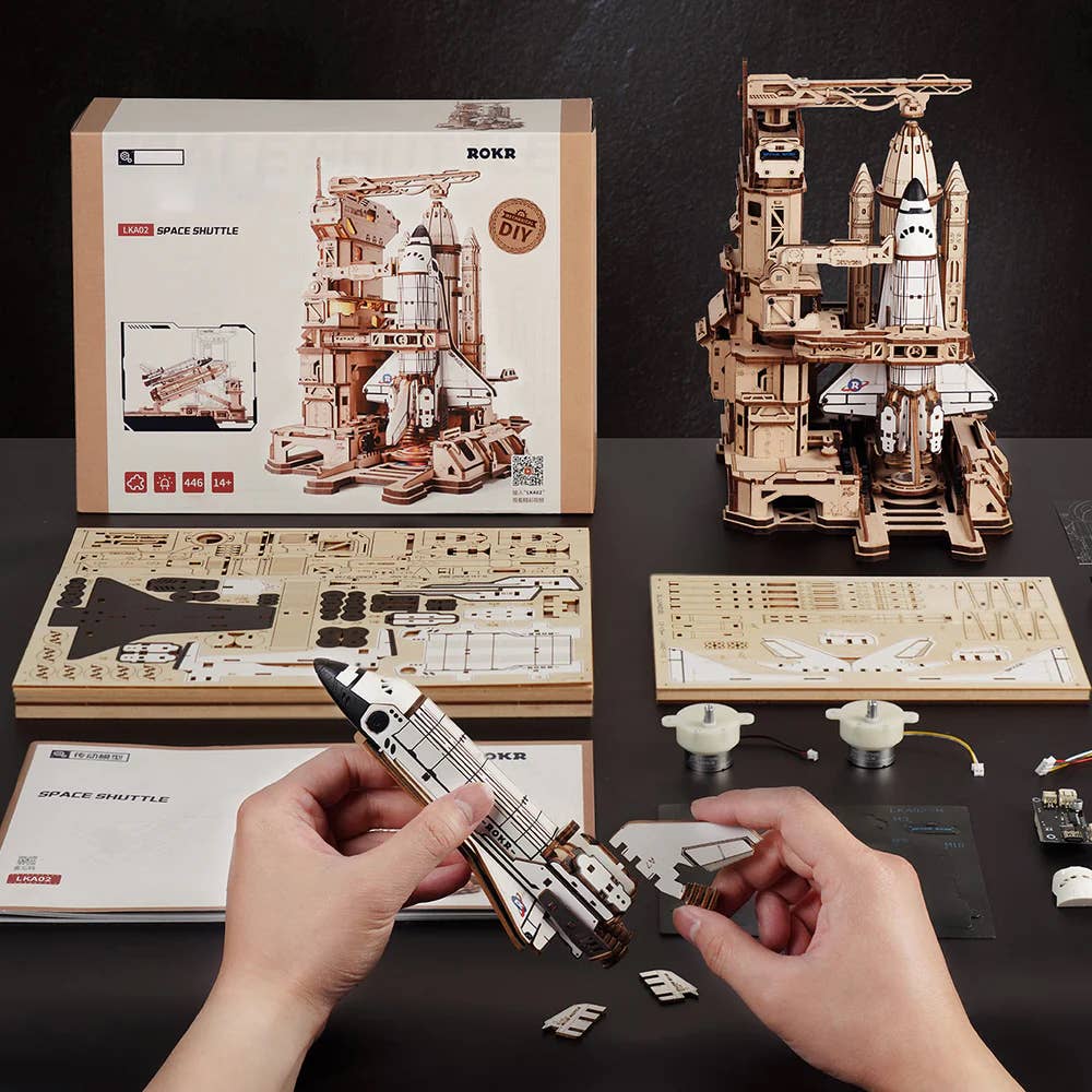 Magnote - Wholesale Puzzle - Adult - ROKR Space Shuttle Mechanical Wooden Gear 3D Puzzle Kit3