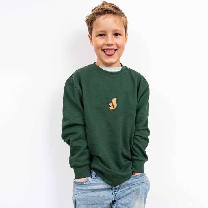 Squirrel | kids sweater | Green for wholesale by Stitch Amsterdam