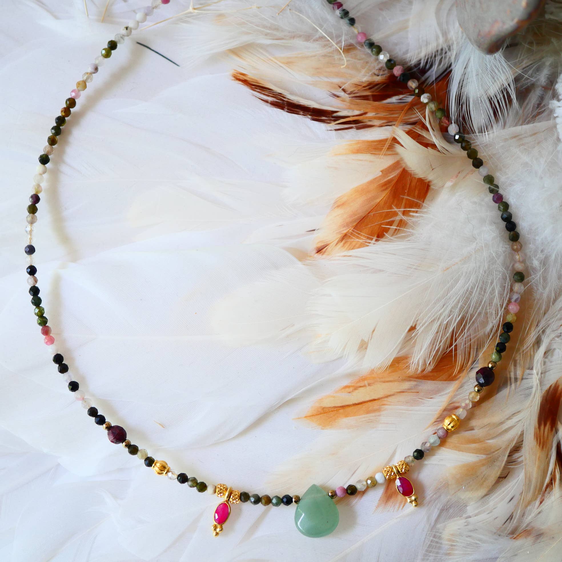 GINANDGER - Wholesale Pendant/Charm Necklace - NECKLACE TOURMALINE - RADHA3