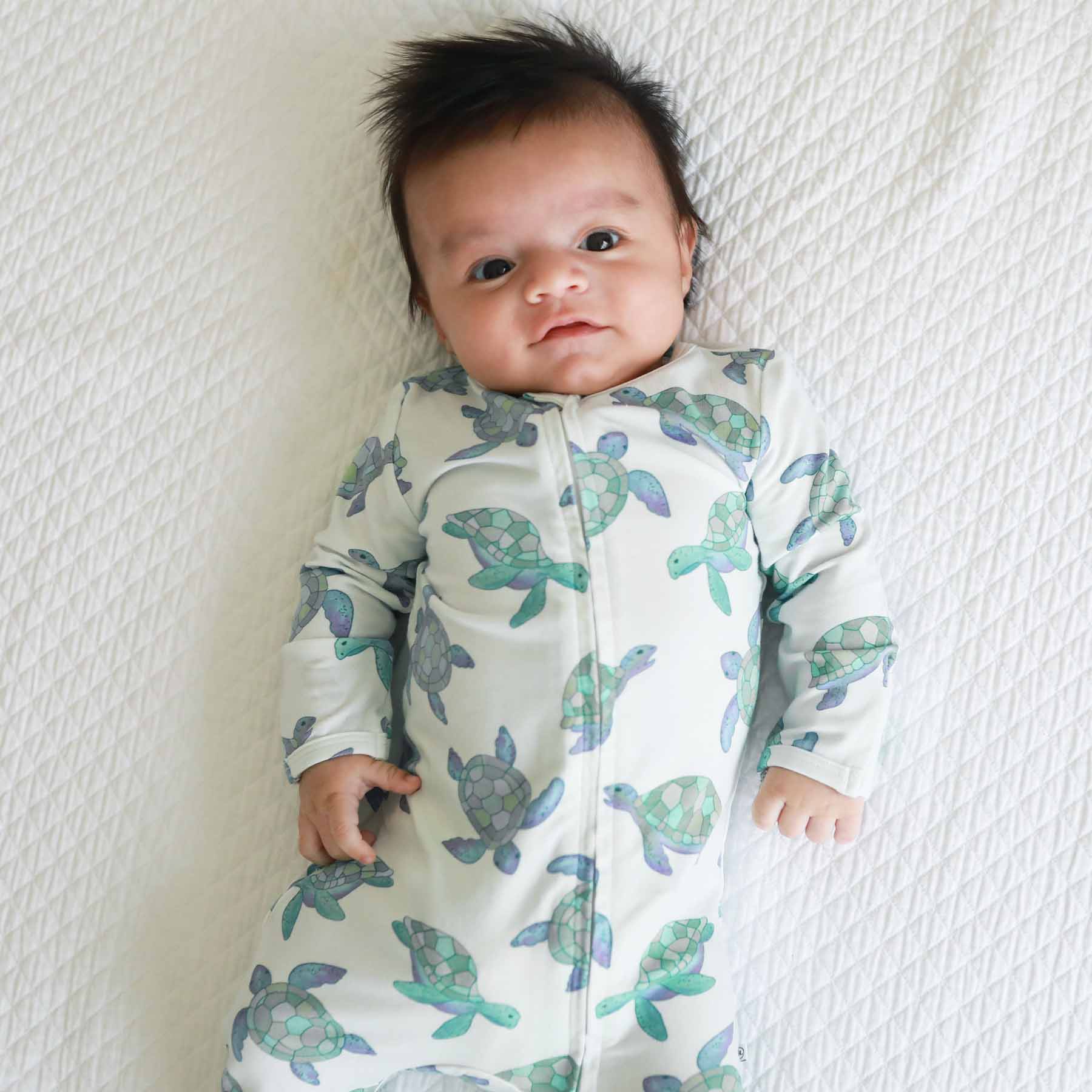 Caden Lane - Wholesale Sleepsuit - Baby - Totally Turtles Zipper Footie1