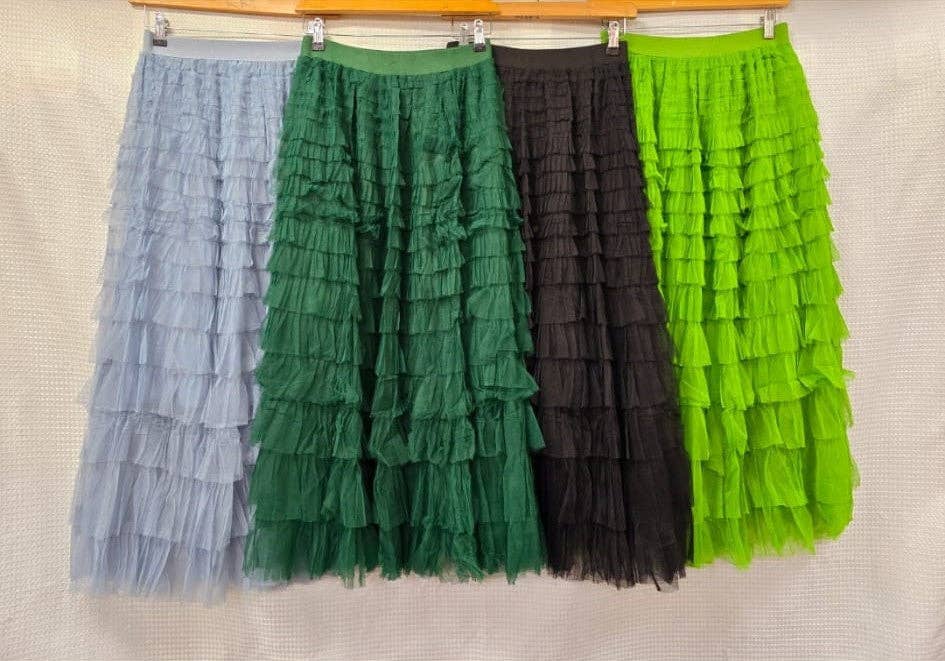 Kurt Muller – wholesale Skirt – Women’s – Tulle Frill Layered Mesh Skirt0