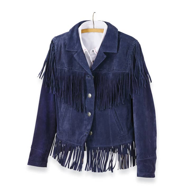 Blue Clemens Suede Jacket for wholesale on Faire