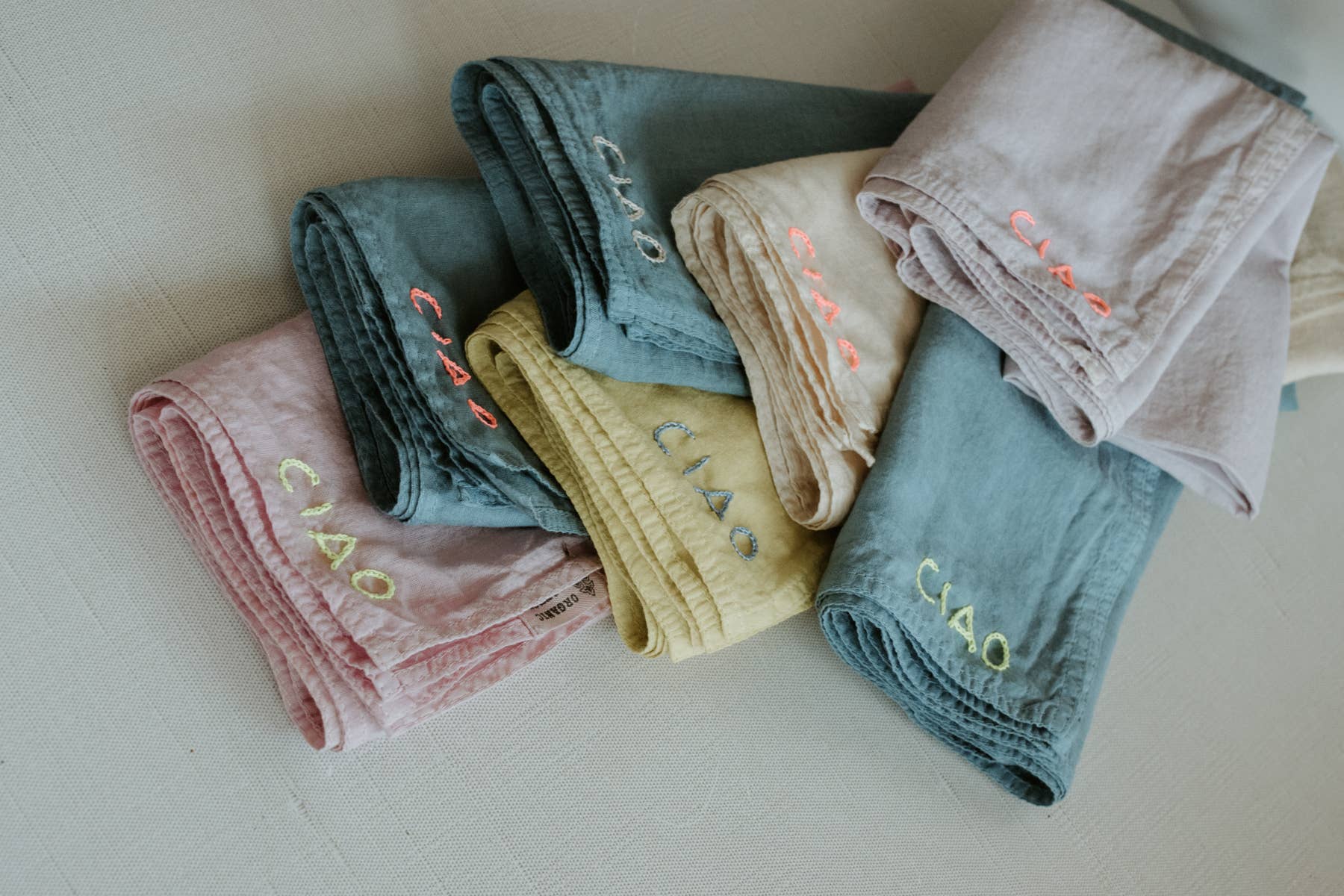 Eloise et moi - Wholesale Bandana - Women's - Hand embroidered organic cotton bandana - CIAO bandana1