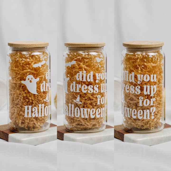 HS Inspired Glass Beer Glass Can Cup 16oz with Bamboo Lid for wholesale by To Be So Styles