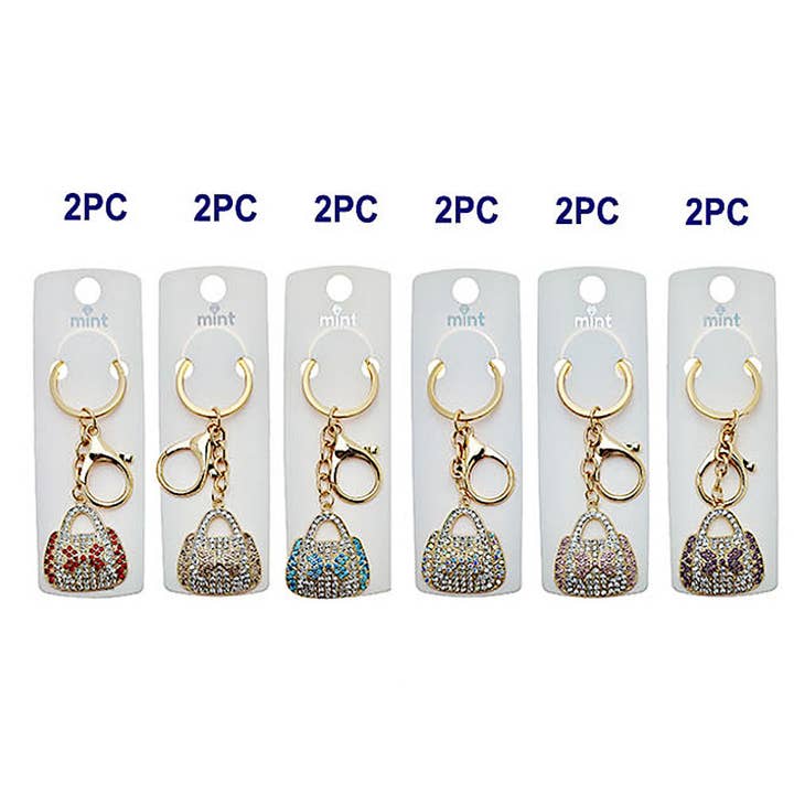 Atlas Fashion - Wholesale Keychain - Women's - Rhinestone Mini Purse Keychain1
