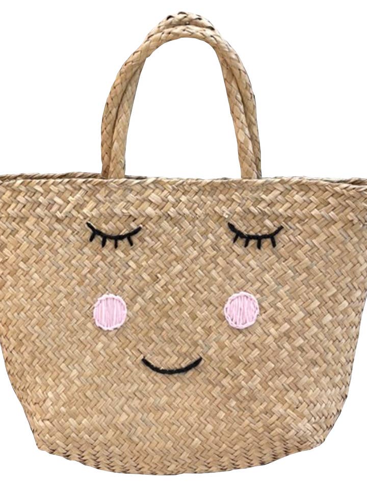 HMS11 Borsa Seagrass Happy 44x16xH30/48 cm per la vendita all'ingrosso da parte di HAMI & CO