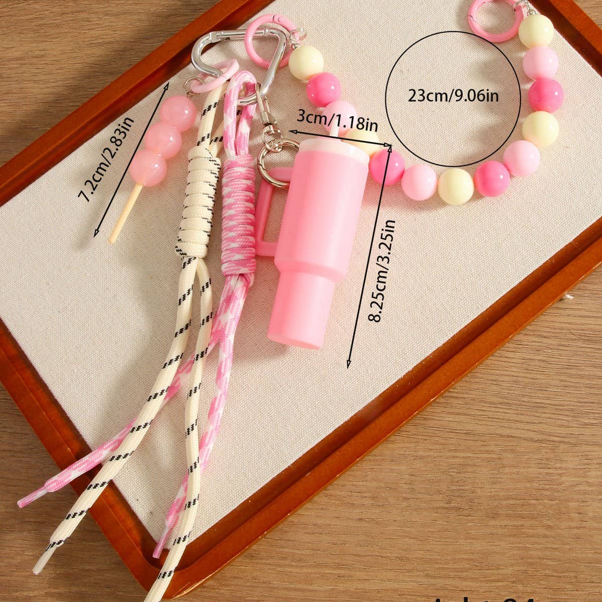 ACCITY - Wholesale Keychain - Women's - Cup Charm Keychain – Dual Strap & Beaded Design_CWMM75714