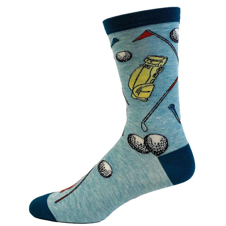 Blue Men's Always Wash Your Balls Golf Socks Golfing Sock Gift for wholesale on Faire2