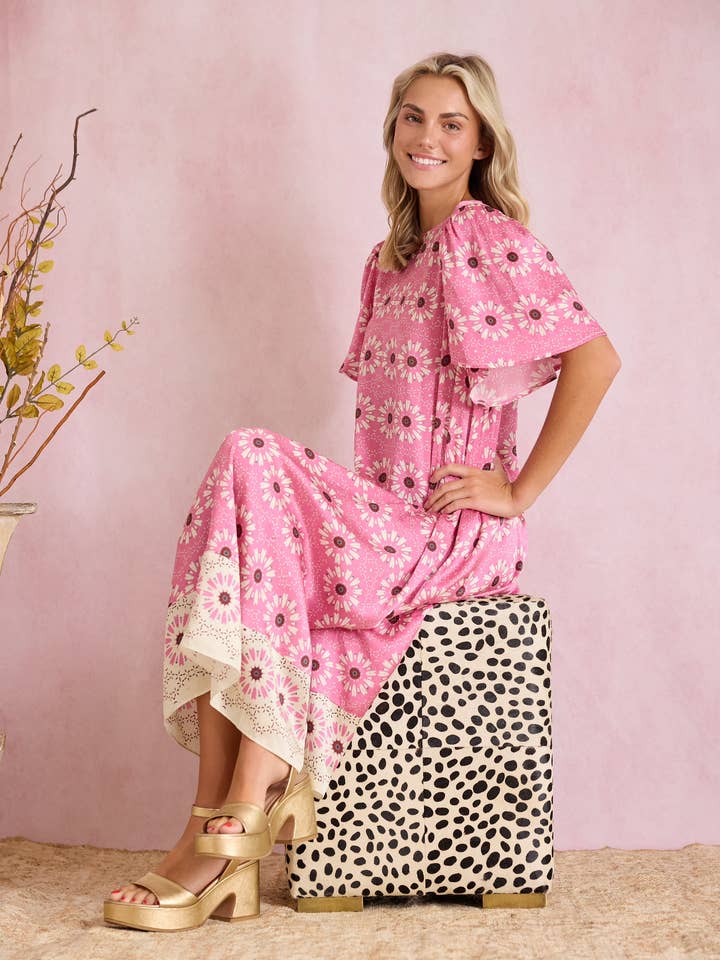 Georgia Dress - Wildflower Pink for wholesale by Brooks Avenue