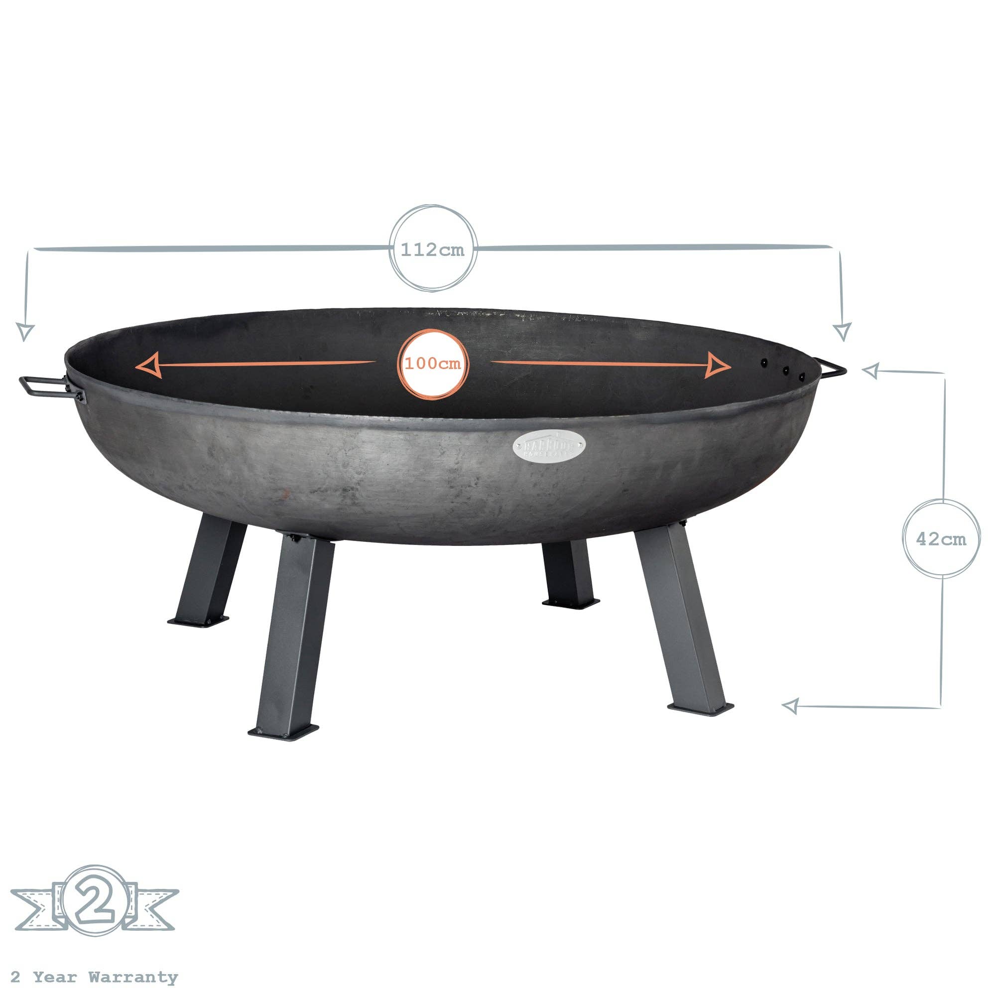 Rinkit Ltd - Vendita all'ingrosso Bracieri - Focolare da giardino in ghisa Harbour Housewares - 100 cm4