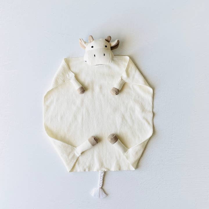 Viverano Organics - Wholesale Security/Cuddle Blanket - Baby - Cow- Organic Baby Lovey Security Blanket Cuddle Cloth