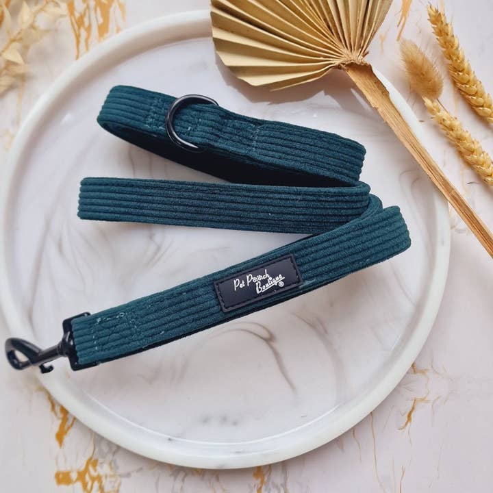 Forest Green Cord Dog Lead (Autumn/Soft/Cosy) for wholesale by Pet Pooch Boutique