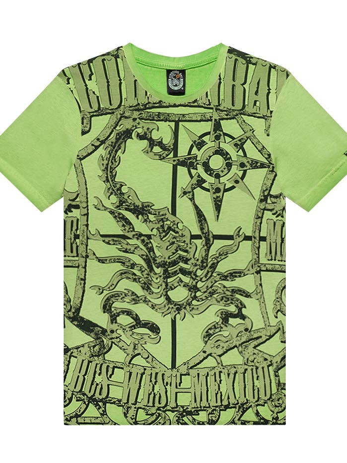 Bambino | T-Shirt "West Coast" Color Lime per la vendita all'ingrosso da parte di Scorpion Bay